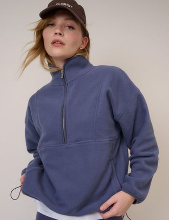 Nobody's Child Blue Half Zip Fleece