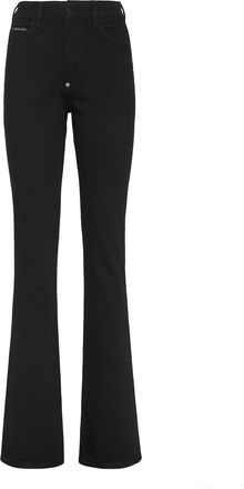Philipp Plein Denim High wasted flare Skull
