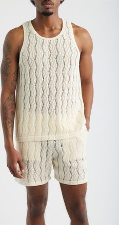 MAVRANS Oceanside Jacquard Tank in Beige at Nordstrom, Size Xx-Large
