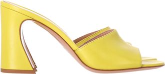 Gianvito Rossi Block Slide Heels in Yellow Leather