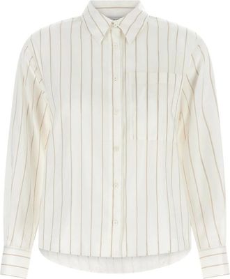 PESERICO Zijden Blouse - Dames - Overhemden - Beige - S - Overhemden