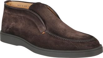Santoni Dragon Hand-Stitched Suede Ankle Boots
