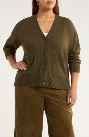 Seasalt Cornwall Senara Merino Wool Blend Cardigan in Rich Olive at Nordstrom, Size 20 Us