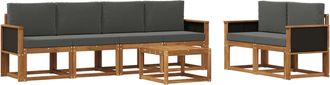 vidaXL Conjunto De Sof&aacute;s De Exterior 6 Uds. Natural Y Antracita Vidaxl