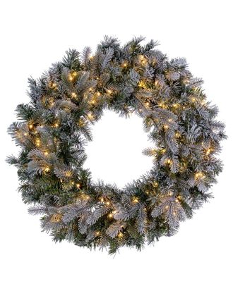 Vickerman 36In Frosted Douglas Fir Artificial Pre-Lit Wreath, Warm White Led Wide Angle Lights