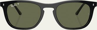 Ray-Ban Polarized Keyhole Plastic Square Sunglasses, 53mm