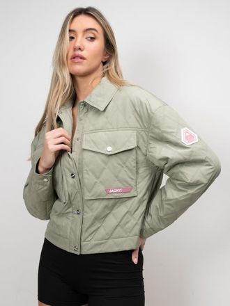 JACK1T Eden Quilted Shirt Jacket in Sage at Nordstrom, Size X-Small