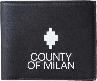 Marcelo Burlon Accessoires, Heren, Zwart, ONE Size, Leer, Compacte Portemonnee