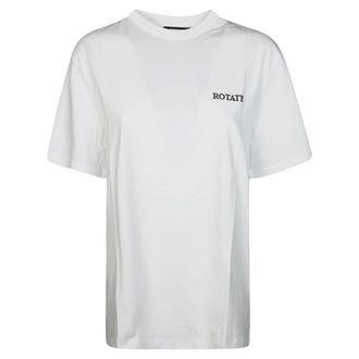 Rotate Rotate Birger Christensen, Tops, Dames, Wit, XS, Oversized T-shirt in Trendy Stijl