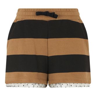 Red Valentino Short Shorts, female, Brown, Size: S Summer shorts in camel color with black stripes