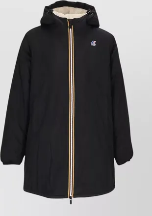 K-Way hooded long-sleeve parka coat