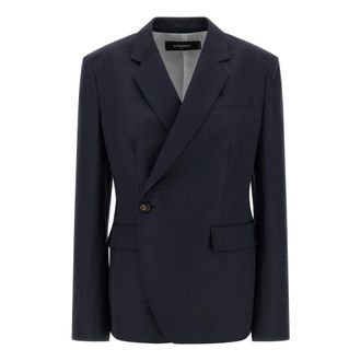 Dsquared2 Jassen, Dames, Blauw, S, Katoen, Kathy Double-Breasted Blazer