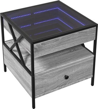 vidaXL Coffee Table with Infinity led Grey Sonoma 50x50x51 cm Vidaxl