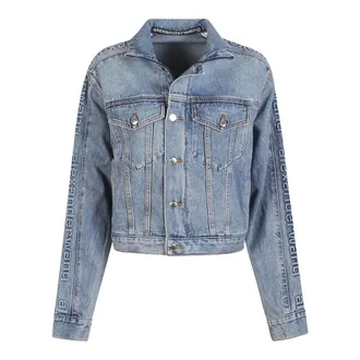Alexander Wang Alexander Wang, Denim Jackets, female, Blue, Size: XS Denim Track Jacket