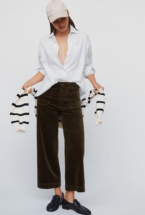 Maeve Colette Corduroy Cropped Wide Leg Pants