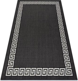 RugsX Rugsx - Carpet sisal flat 49373690 Greek black / cream black 160x230 cm