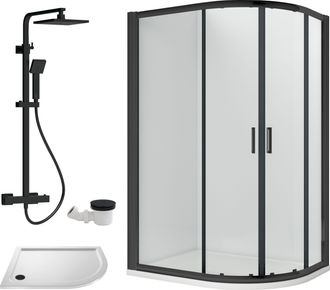 Balterley Offset Right Quadrant Tray Square Shower Waste 1000x 800mm in White