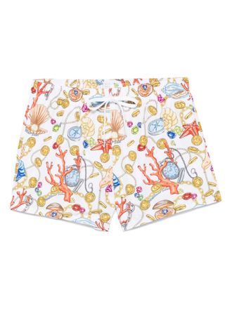 Moschino Nautical Swim Shorts with Seashell Print