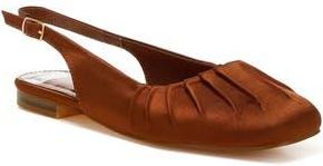 Rag & Co. Cheeni Satin Slingback Flat in Brown at Nordstrom Rack, Size 10