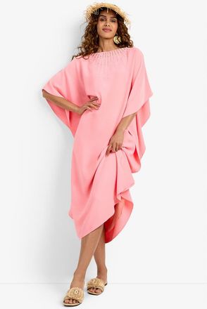 Trina Turk Neena Rhinestone Caftan Dress in Sunset Sorbet at Nordstrom, Size X-Small