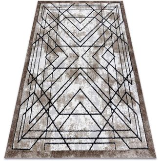 RugsX Rugsx - Alfombra Moderna Cozy Tico, Geom&eacute;trico - Structural Dos Niveles De Vell&oacute;n Marr&oacute;n Brown 80x150 Cm