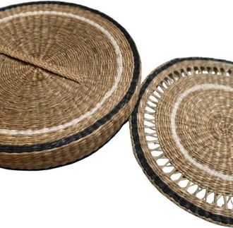 Be Home Seagrass Black Placemats - Set of 6 at Nordstrom
