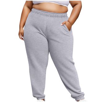 Generic Jogging Bottoms for Women Plus Size Womens Sweatpants Cotton Tracksuit Bottoms Loose Casual Warm Sports Trousers Loungewear Pants with Pockets for Gym