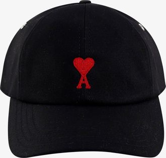 Ami Cappello in cotone con logo ricamato frontale - AMI PARIS - gender_Man