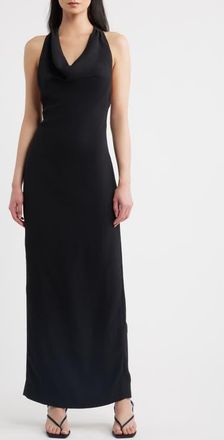 Ronny Kobo Rachel Halter Sheath Dress in Licorice at Nordstrom, Size X-Small