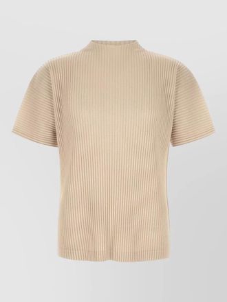 Homme Pliss&eacute; Issey Miyake march series ribbed crew neck shirt