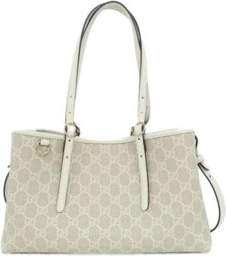 Gucci Pre-owned Vintage Canvas Tote Bag - Dames - Vintage Shopper - Beige - ONE Size - Vintage