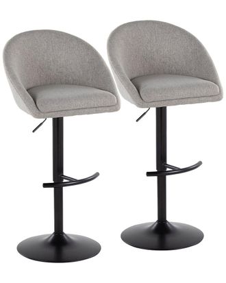 LumiSource LumiSource Set of 2 Matisse Highback Contemporary Adjustable Bar Stools with Footrest