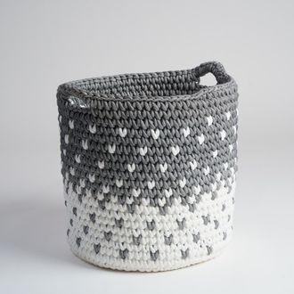 Wanda Collection Wanda Collection - Gran Cesta De Cuerda Gris Y Blanco L Elly