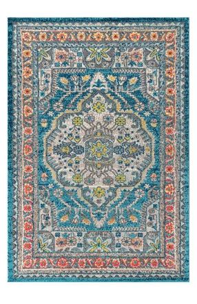 Jonathan Y Designs Bohemian FLAIR Boho Vintage Area Rug in Blue/yellow at Nordstrom, Size 4Ft 0In X 6Ft 0In
