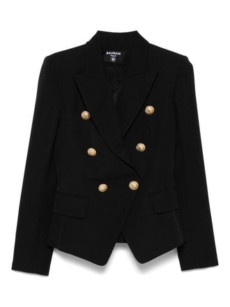 Balmain Womens Double-Breasted Wool Blazer