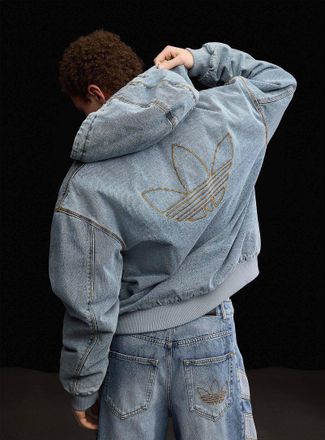 adidas Mens Padded hooded denim jacket