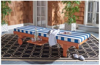 Safavieh Newport Outdoor Chaise Lounge Chair With Side Table