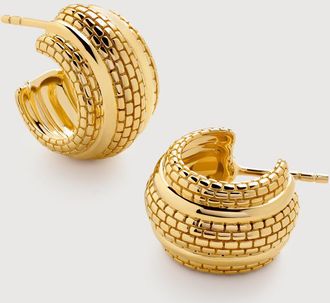 Monica Vinader Gold Heirloom Bold Small Hoop Earrings