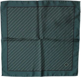Dolce & Gabbana Gepatroneerde Zijden Zakdoek Sjaal - Heren - Accessoires - Groen - ONE Size - Accessoires