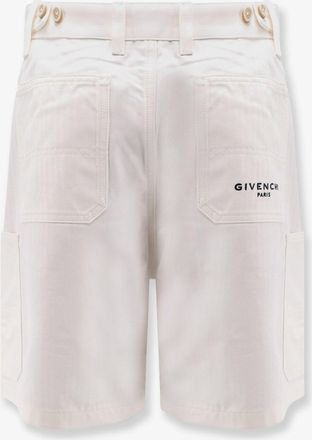 Givenchy Mens Cotton Bermuda Shorts With Logo White