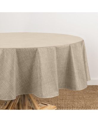 Elrene Monterey Linen Texture Vinyl Indoor/Outdoor Round Tablecloth