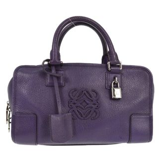 Loewe Amazona Bag Leather Purple Leather Handbag (Pre-Owned)