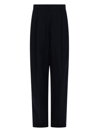 Fabiana Filippi Wide-Leg Viscose Linen Pleated Trousers