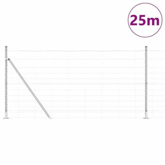 Berkfield Home Modern Field Fence 1.2x25 m Galvanised Steel in Silver
