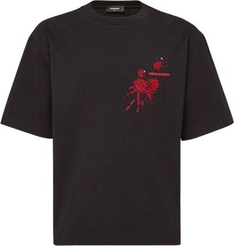 Dsquared2 sequin-embellishment T-shirt - men - Cotton - L - Black