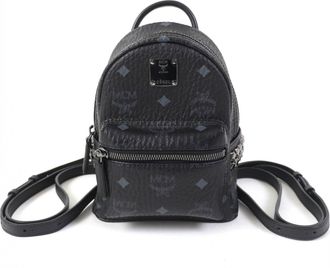 MCM Mcm Visetos Black Leather Backpack (Pre-Owned)