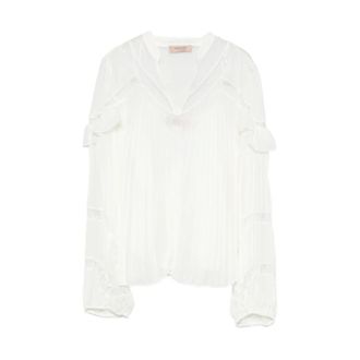 Twinset Blouse - Dames - Blouses & Shirts - Wit - Maat: M Zijde