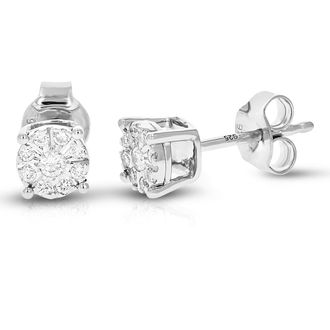 Vir Jewels 1/5 cttw Lab Grown Diamond Composite Earrings in Sterling Silver With Push Backs For Women