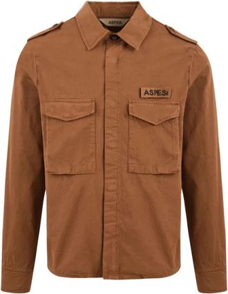Aspesi Field Shirt - Heren - Casual Overhemden - Bruin - M - Katoen - Overhemden
