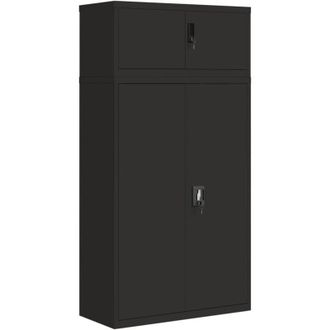 vidaXL Armario Archivador De Acero Negro 90x40x180 Cm Vidaxl